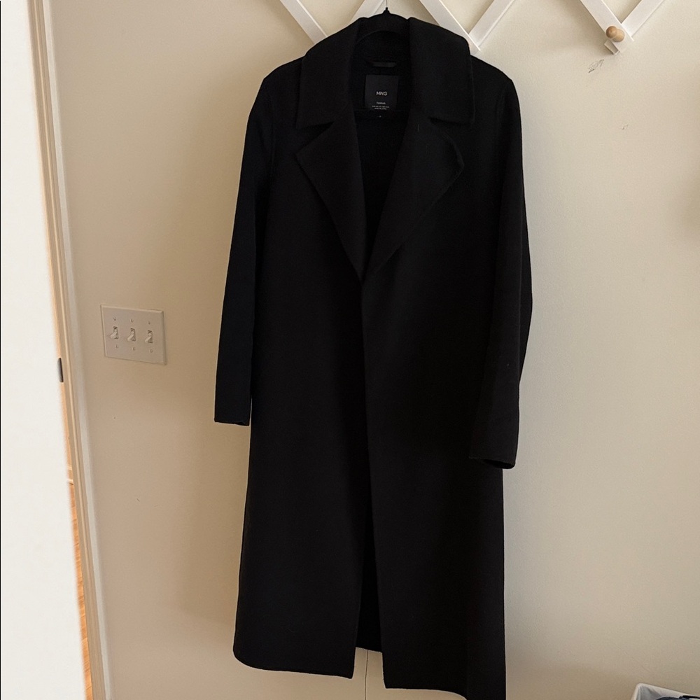 Mango Elegant Black Overcoat